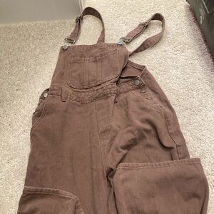 shein brown overalls